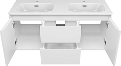 Brevita Мебель для ванной с двойной раковиной Wine 120 подвесная белая – фотография-5